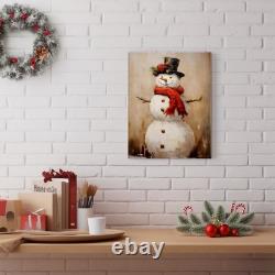 Vintage Santa in Sleigh with Reindeer Canvas Art Framed Classic Christmas Winter