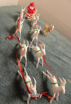 Vintage Santa's Candy Express Santa's Sleigh and Eight Reindeer Sears & Roebuck