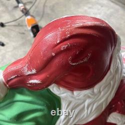 Vintage Santas Sleigh & Reindeer Lighted Christmas Blow Mold Grand Venture