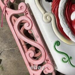 Vintage Santas Sleigh & Reindeer Lighted Christmas Blow Mold Grand Venture