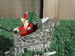 Vintage Schweizer Santa Sleigh Reindeer Metal Christmas Ornament Western Germany