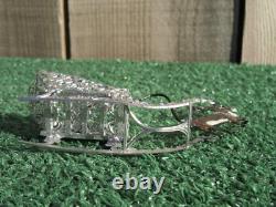 Vintage Schweizer Santa Sleigh Reindeer Metal Christmas Ornament Western Germany