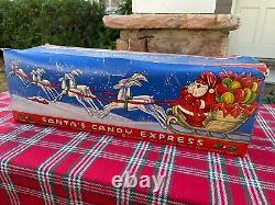 Vintage Sears Roebuck Plastic Christmas Toy Santa Sleigh 8 Reindeer Candy -box