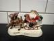 Vintage Spaghetti Santa Sleigh & Reindeer Japan Figurine 7 Christmas