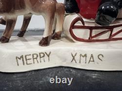 Vintage Spaghetti Santa Sleigh & Reindeer Japan Figurine 7 Christmas
