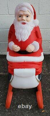 Vintage TPI Santa Claus in Sleigh with Reindeer Lighted Christmas Blow Mold