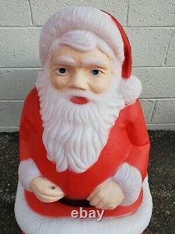 Vintage TPI Santa Claus in Sleigh with Reindeer Lighted Christmas Blow Mold