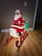 Vintage Tpi Sleigh Sled Santa Christmas Blow Mold Lighted Roof Yard Decor Xmas