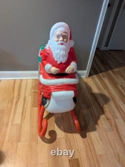 Vintage TPI Sleigh Sled Santa Christmas Blow Mold Lighted Roof Yard Decor Xmas