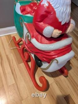 Vintage TPI Sleigh Sled Santa Christmas Blow Mold Lighted Roof Yard Decor Xmas
