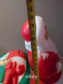 Vintage TPI Sleigh Sled Santa Christmas Blow Mold Lighted Roof Yard Decor Xmas