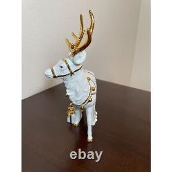 Vintage Traditions Porcelain Santa with Sleigh and Reindeer Center Piece or Ma