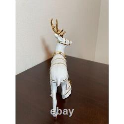 Vintage Traditions Porcelain Santa with Sleigh and Reindeer Center Piece or Ma