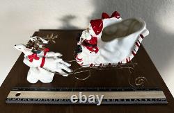 Vintage UCAGCO Christmas Santa Sleigh with Metal Wire Base & Reindeer