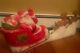 Vintage Union Blow Mold 32 Santa Sleigh And Reindeer Lighted Table Top Only