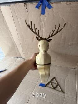 Vintage Union Christmas Reindeer Light Up Hard Blow Molds Rare Santa Sleigh B