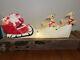 Vintage Union Products Inc Christmas Blow Mold Santa Sleigh Reindeer Yard Art