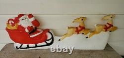Vintage Union Products Santa Sleigh Reindeer Blow Mold 32 Made In U. S. A