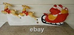 Vintage Union Products Santa Sleigh Reindeer Blow Mold 32 Made In U. S. A