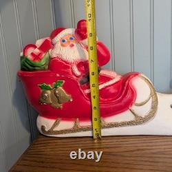 Vintage Union Products Santa Sleigh Reindeer Blow Mold Indoor Outdoor Decor
