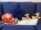 Vintage Union Products Santa's Sleigh & Reindeer Blow Mold With Light 26 Usa