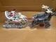 Vintage Utexiqual Cast Iron Sleigh Santa & Reindeer Littlestown Hardware New