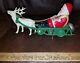 Vintage Wind Up Celluliod Santa & Reindeer Withmetal Sleigh