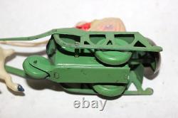 Vintage Wind Up Celluloid Santa & Reindeer with Tin Sleigh & Bell, Japan New