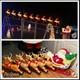 Vintage Giant Santa In Sleigh & 7 Reindeer's Blowmold