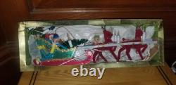 Vintage retro Christmas Fairy Light Tales Santa sleigh reindeer set orig box
