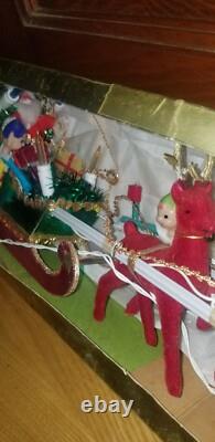 Vintage retro Christmas Fairy Light Tales Santa sleigh reindeer set orig box
