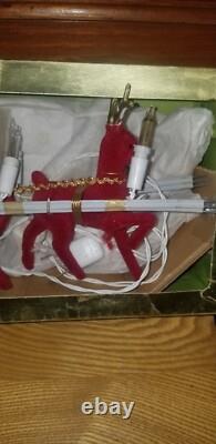 Vintage retro Christmas Fairy Light Tales Santa sleigh reindeer set orig box