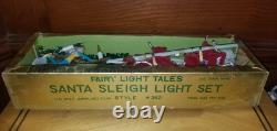 Vintage retro Christmas Fairy Light Tales Santa sleigh reindeer set orig box