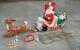 Vntg Empire Lighted Yard Blow Mold 38 X 36 Santa Claus In Sleigh With Reindeer