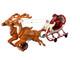 Vtg 1930's Hubley Heavy Cast Iron Santa Sled & Flying Reindeer On Wheels
