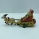 Vtg 1950's Elvin Japan Wind Up Tin Toy Santa Claus Bell Reindeer Drawn Sleigh