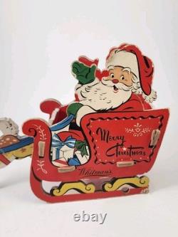 Vtg 1950's Whitman's Santa Reindeer Sleigh Promotional Christmas Dolly Toy Co