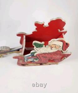 Vtg 1950's Whitman's Santa Reindeer Sleigh Promotional Christmas Dolly Toy Co