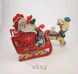 Vtg 1950's Whitman's Santa Reindeer Sleigh Promotional Christmas Dolly Toy Co
