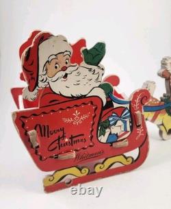 Vtg 1950's Whitman's Santa Reindeer Sleigh Promotional Christmas Dolly Toy Co