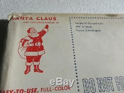 Vtg 1956 Plywood Assoc. X Mas Yard Figure Pattern Santa Claus Sleigh Reindeer