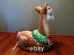 Vtg 1960's Poloron Christmas Fawn/Baby Deer Reindeer Lighted Blow Mold RARE