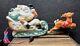 Vtg 1970 Christmas Santa's Sleigh 2 Reindeer Empire Illuminated Blow Mold 24