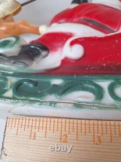 Vtg 1970 EMPIRE Santa Sleigh and 2 Reindeer Blow Mold Tabletop NO CORD INCLUDED