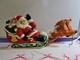 Vtg 1970 Empire Santa Reindeer Sleigh Lighted Table Top Blow Mold Made In Usa