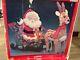 Vtg 1993 Santa's Best Animated Santa Claus Sleigh Reindeer Xmas Motion-ette