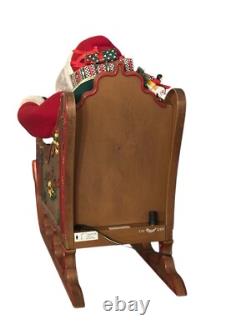 Vtg 1997 Holiday Creations Animated Santa Sleigh & Reindeer Tested Musical Smile