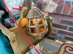 Vtg 1998 Special Times Santa Sleigh Reindeer LIGHTS MOVES SOUNDS SEE VIDEO READ