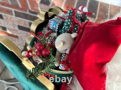 Vtg 1998 Special Times Santa Sleigh Reindeer LIGHTS MOVES SOUNDS SEE VIDEO READ