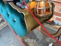 Vtg 1998 Special Times Santa Sleigh Reindeer LIGHTS MOVES SOUNDS SEE VIDEO READ